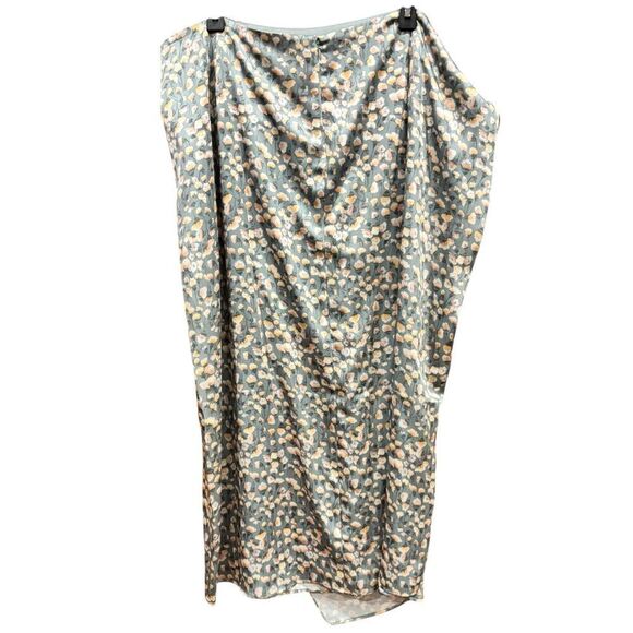 Vince Carnation Floral Asymmetric Hem Skirt in Blue Fog NWT Size 18W - Picture 4 of 7